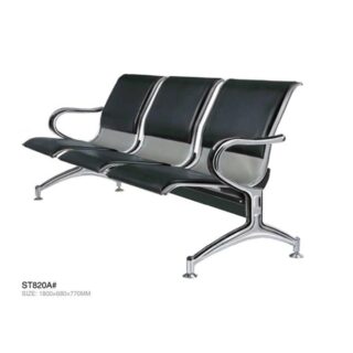 Padded Three Seater Waiting Chair, 3-link bench, office benches, airport bench