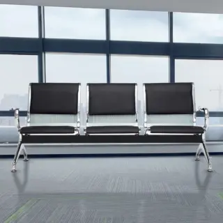 3-link padded airport office bench