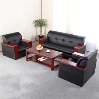 5-Seater Leather Office Sofa