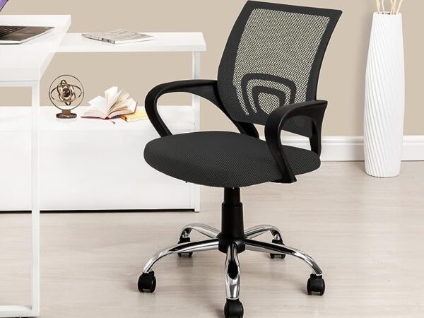 Clerical home office chair, Black mesh office chair, office furniture, comfortable office chair, stylish office chair, ergonomic office chair, adjustable office chair, breathable office chair, durable office chair