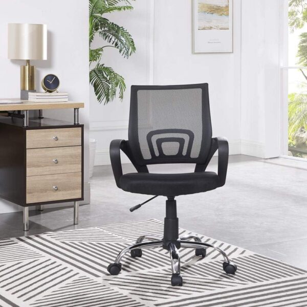 Clerical home office chair, Black mesh office chair, office furniture, comfortable office chair, stylish office chair, ergonomic office chair, adjustable office chair, breathable office chair, durable office chair