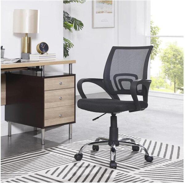 Clerical home office chair, Black mesh office chair, office furniture, comfortable office chair, stylish office chair, ergonomic office chair, adjustable office chair, breathable office chair, durable office chair