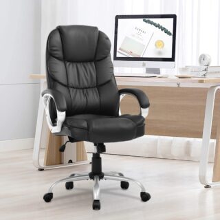 High back office leather chair