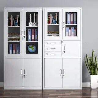 2-Door half glass office cabinet