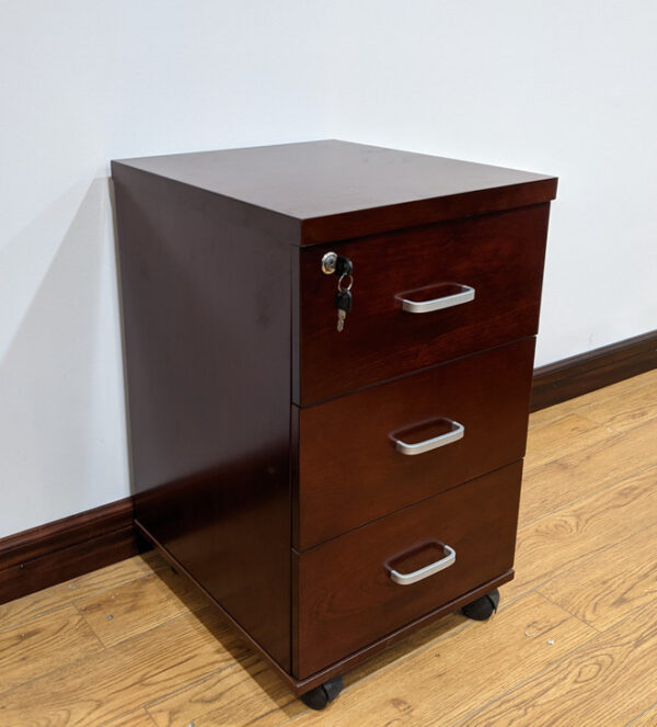 Three Drawer Desk High Pedestal