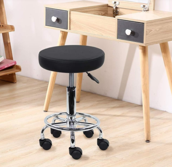 Leather Hydraulic Height Adjustable Rolling Stool