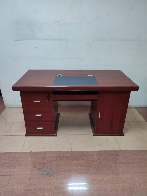 Commercial Dark Red Wood Office Desk, 1.4 meters executive desk, 1400mm executive desk