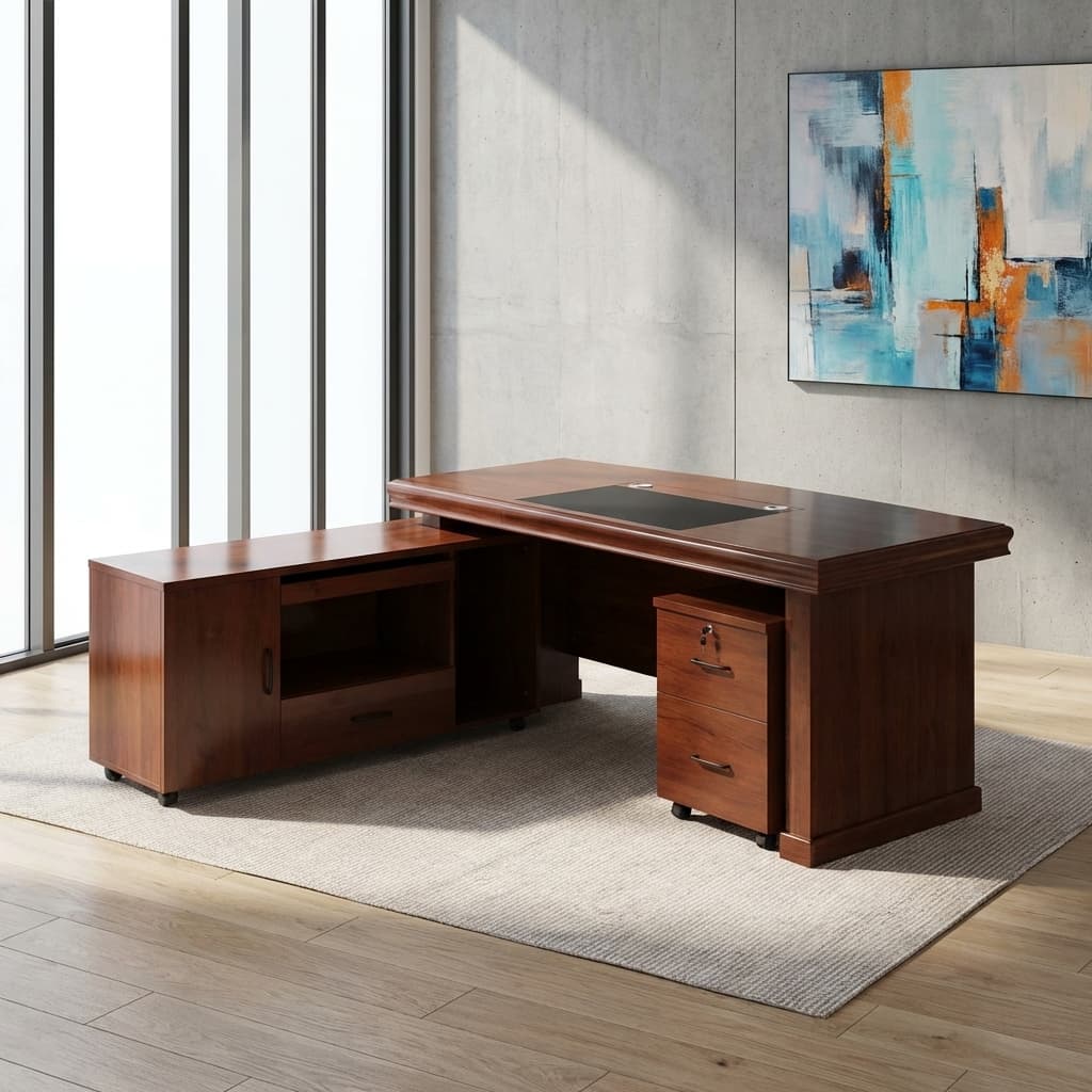 1.8 Meters Executive Office Desk with side storage and drawers