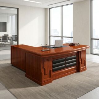 1.6M classic executive desk in rich brown finish