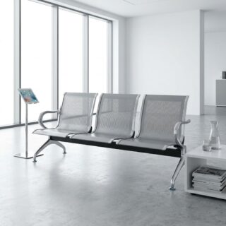 3-Link Metallic Waiting Bench with three perforated seats