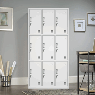 9-Locker steel office cabinet