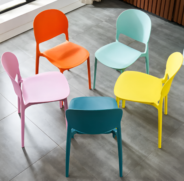 Heavy duty full plastic stackable chair, cafeteria chair, plastic seat, home chairs, restaurant chairs