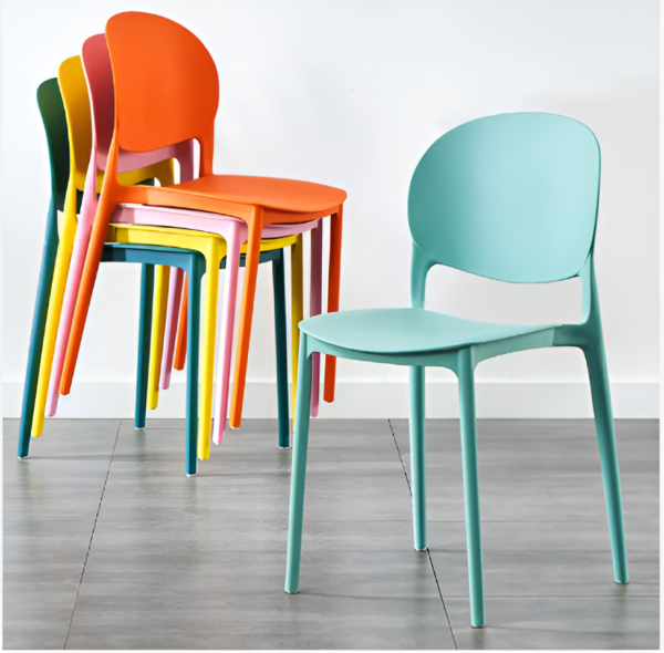 Heavy duty full plastic stackable chair, cafeteria chair, plastic seat, home chairs, restaurant chairs