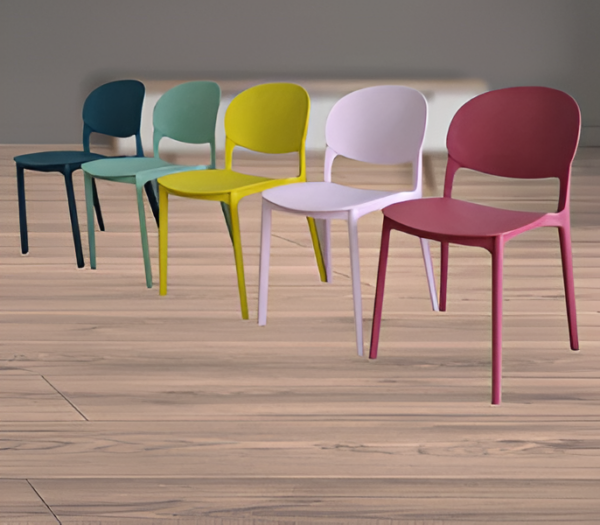 Heavy duty full plastic stackable chair, cafeteria chair, plastic seat, home chairs, restaurant chairs