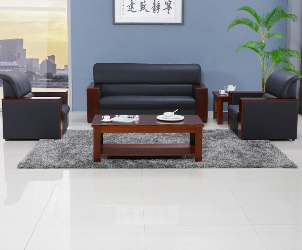 5 Seater Office Sofa Set in leather, office sofa, 5-seater office sofa, PU leather sofa, 5-Seater Executive Office Sofa