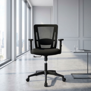 Mid-back ergonomic swivel office chair with mesh back