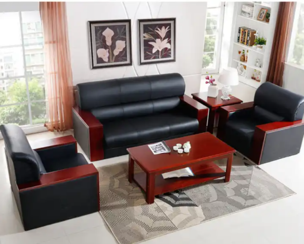 5 Seater Office Sofa Set in leather, 5-Seater Leather Office Sofa, office sofa, 5-seater office sofa, PU leather sofa, 5-Seater Executive Office Sofa