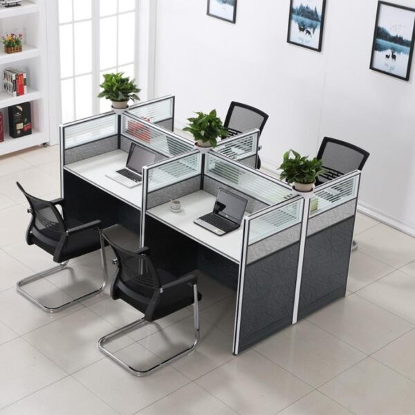 Modern 4-Way Modular Office Workstation