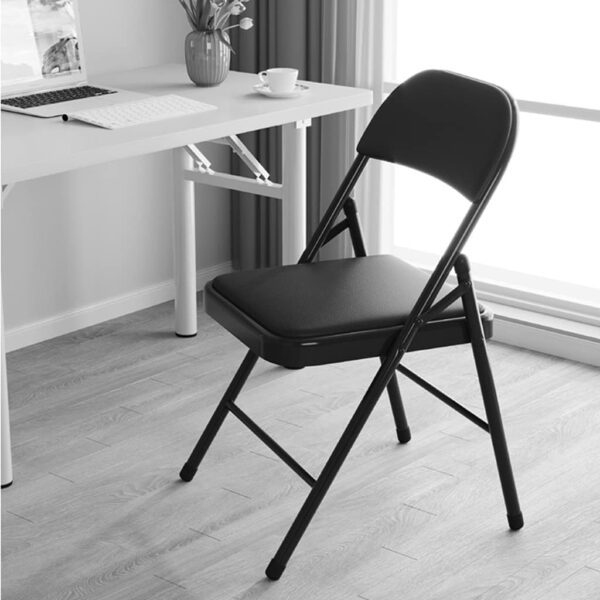 Steel Frame Foldable Conference Chair, foldable chair, folding leather seat