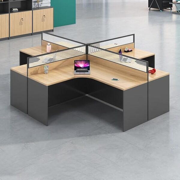 4-Seater Office Curved Modular Workstation