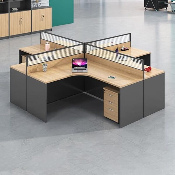 4-Seater Office Curved Modular Workstation