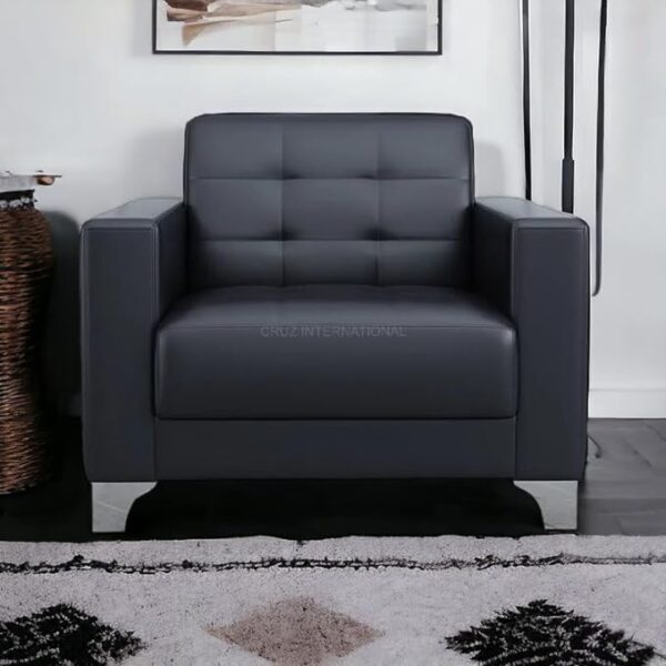 Modern Leather Sofa Set with Stainless Steel Foots