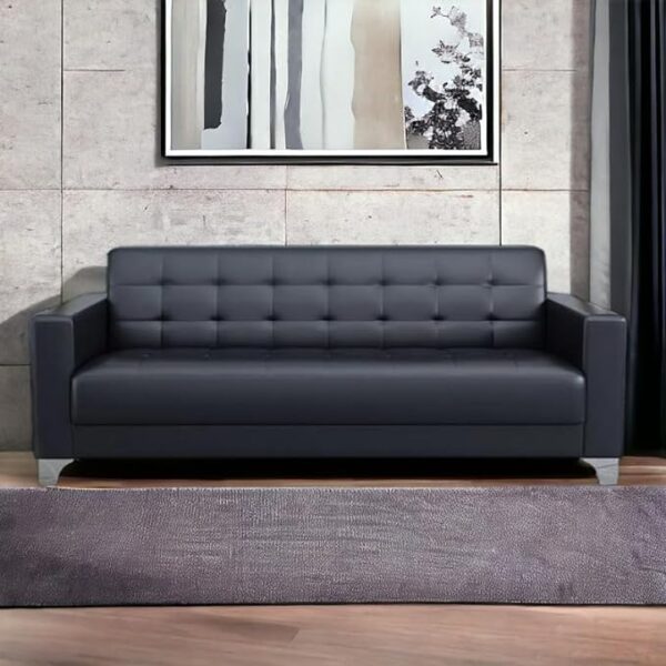 Modern Leather Sofa Set with Stainless Steel Foots