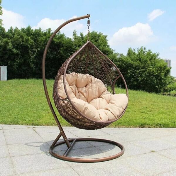 Cushioned Rattan Hammock Swing