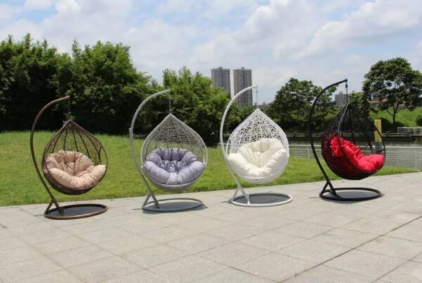 Cushioned Rattan Hammock Swing