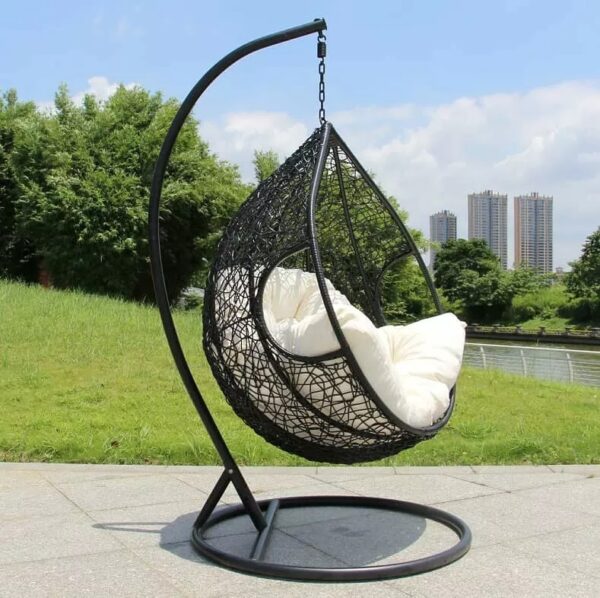 Cushioned Rattan Hammock Swing