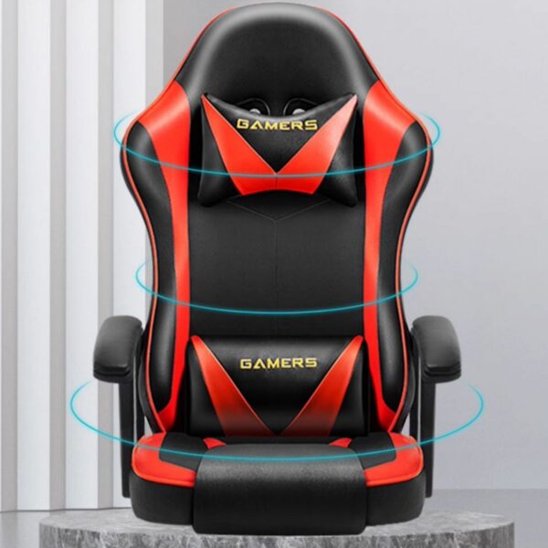 Ergonomic Gaming Chair with Retractable Footrest