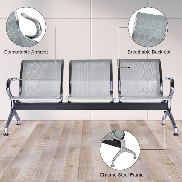 3-Link Steel Airport Waiting Bench