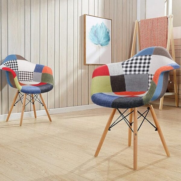 Patchwork Fabric Home Office Lounge Dining Chairs