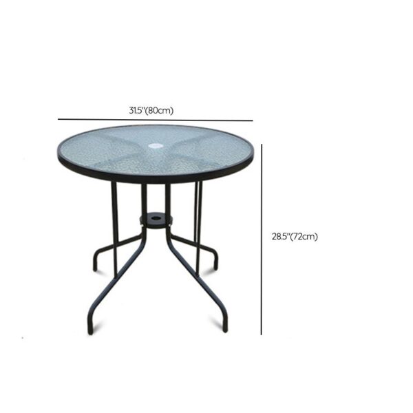 Tempered Glass Outdoor Round Table Set