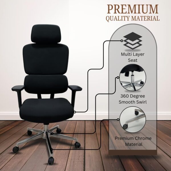 High-Back Ergonomic Office Chair With Lumbar Support