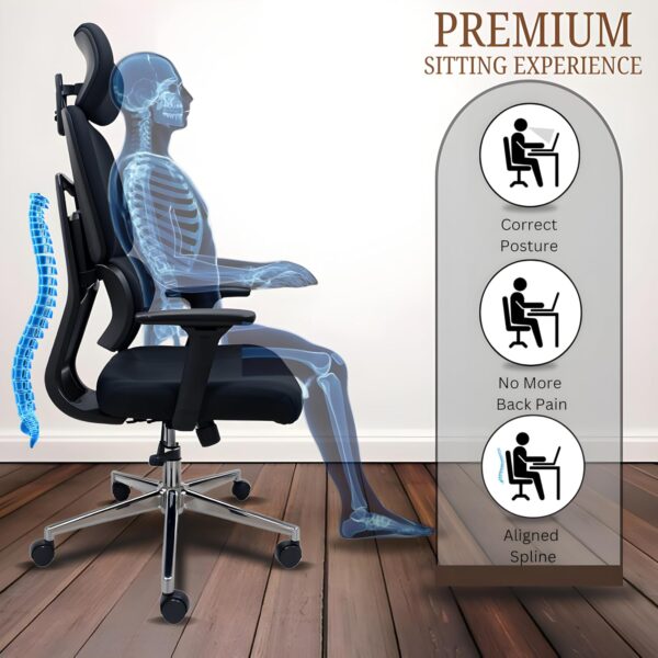 High-Back Ergonomic Office Chair With Lumbar Support