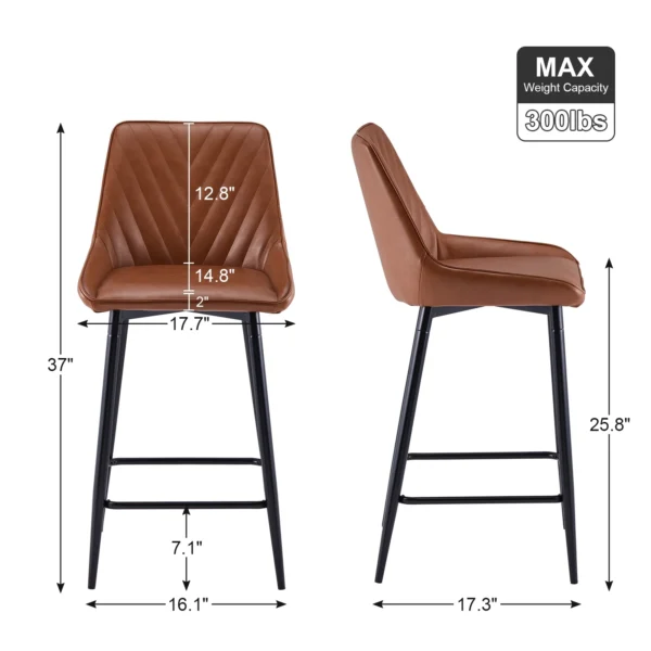 Counter Height Leather Bar Stool