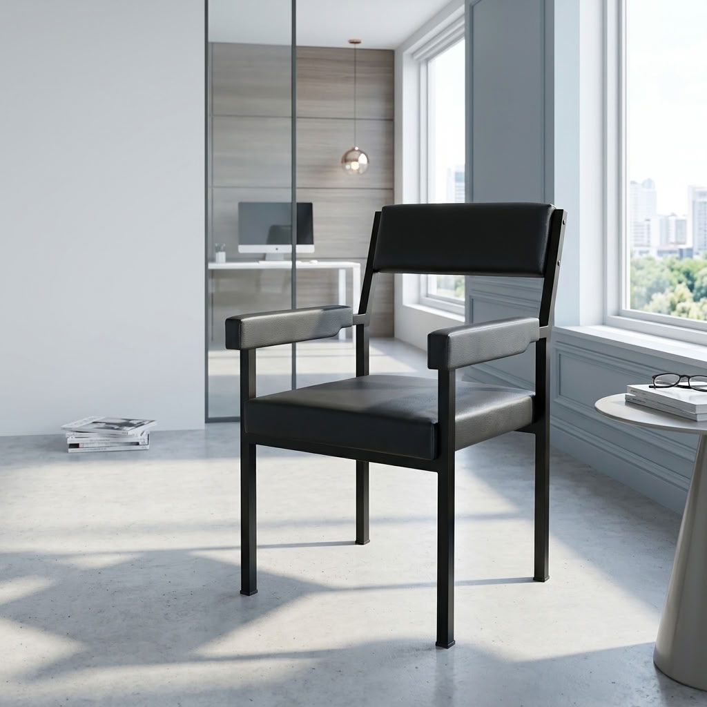 Catalina Chair with Armrests black office visitor chair