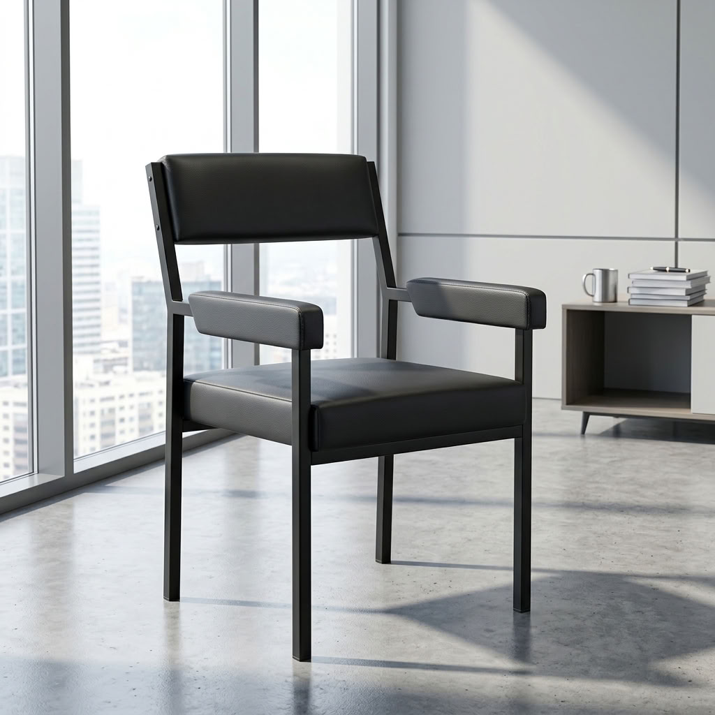 Catalina Chair with Armrests black office visitor chair