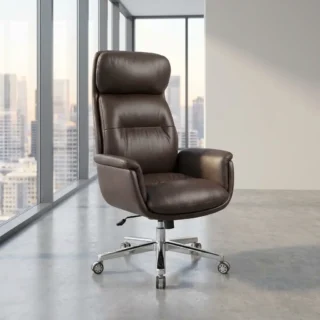 Ergonomic leather office seat