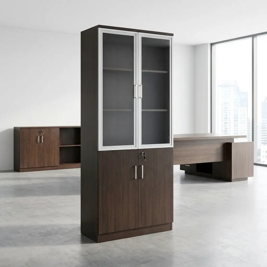 2 Door Wooden bookshelf cabinet