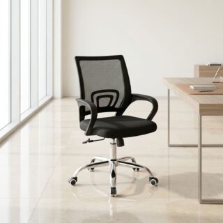 Mesh Swivel Office Chair with padded seat and wheeled base