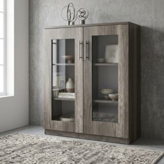 Wooden glass door display and storage cabinet for modern office in Kenya