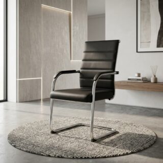 Leatherette cantilever visitor chair for office and reception seating in Kenya