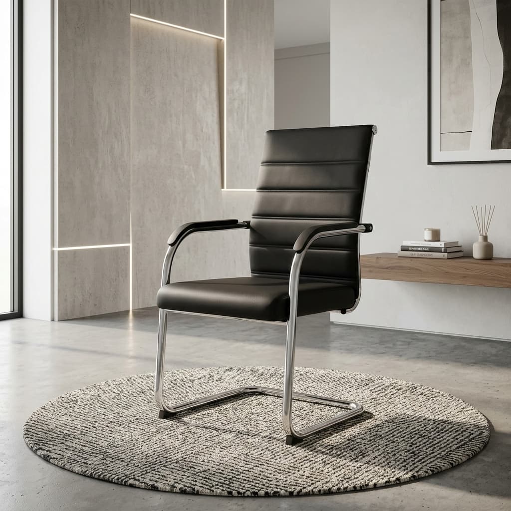 Leatherette cantilever visitor chair for office and reception seating in Kenya