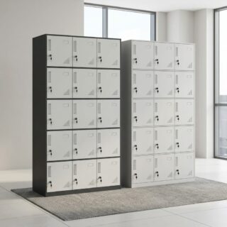 3 door office filing cabinet Kenya half glass walnut with lockable storage