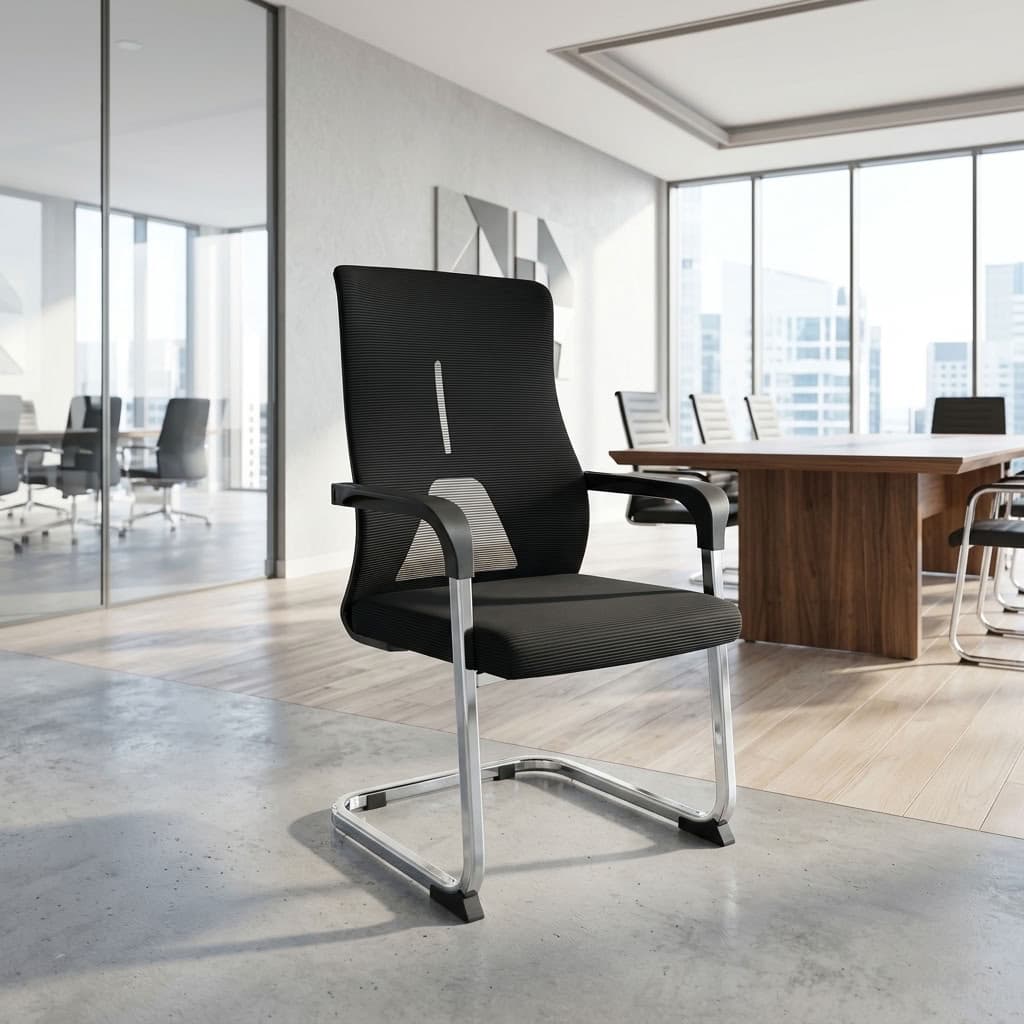 Ergonomic Mesh Visitor Chair with padded seat and cantilever frame