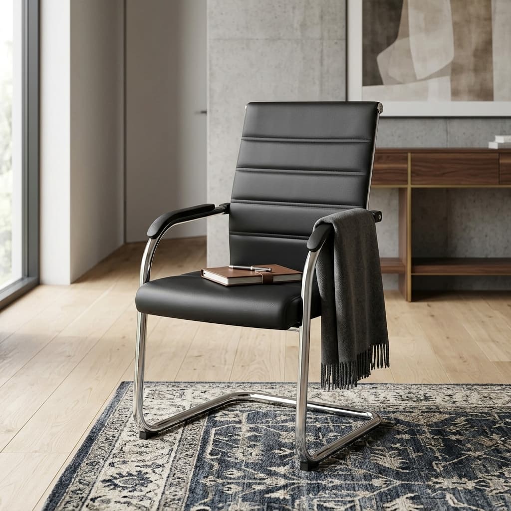 Leatherette cantilever visitor chair for office and reception seating in Kenya