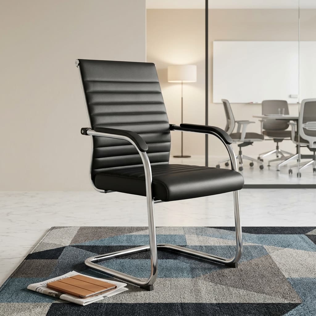 Leatherette cantilever visitor chair for office and reception seating in Kenya