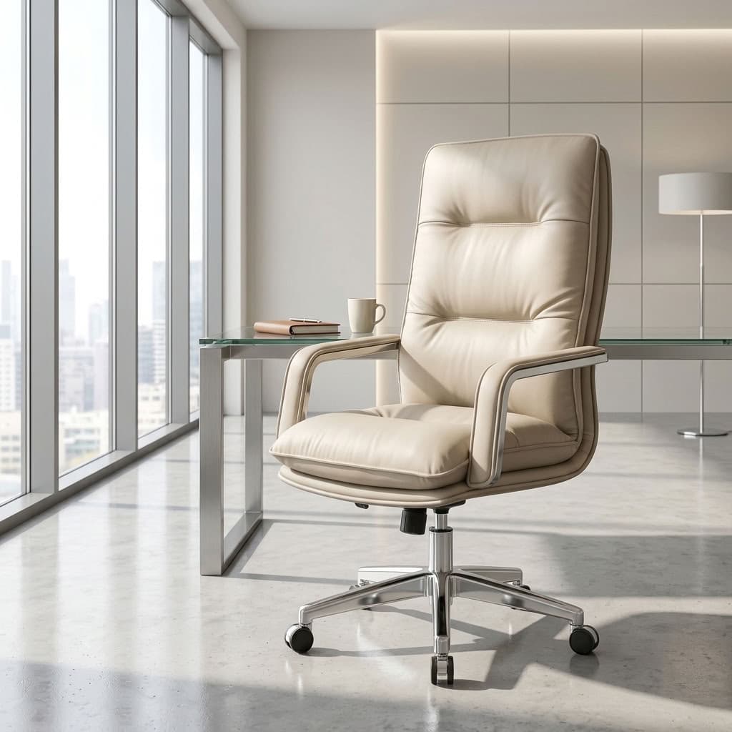 Oxy executive office chair with high back and padded armrests